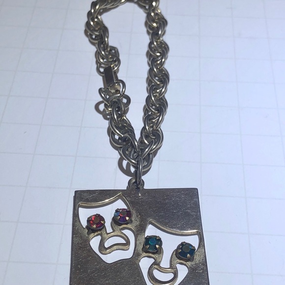 Vintage theatre comedy tragedy charm bracelet - Picture 5 of 5